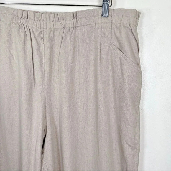 Caslon Womens Size XXlarge Pull On Linen Blend Beige Trouser - Picture 5 of 14